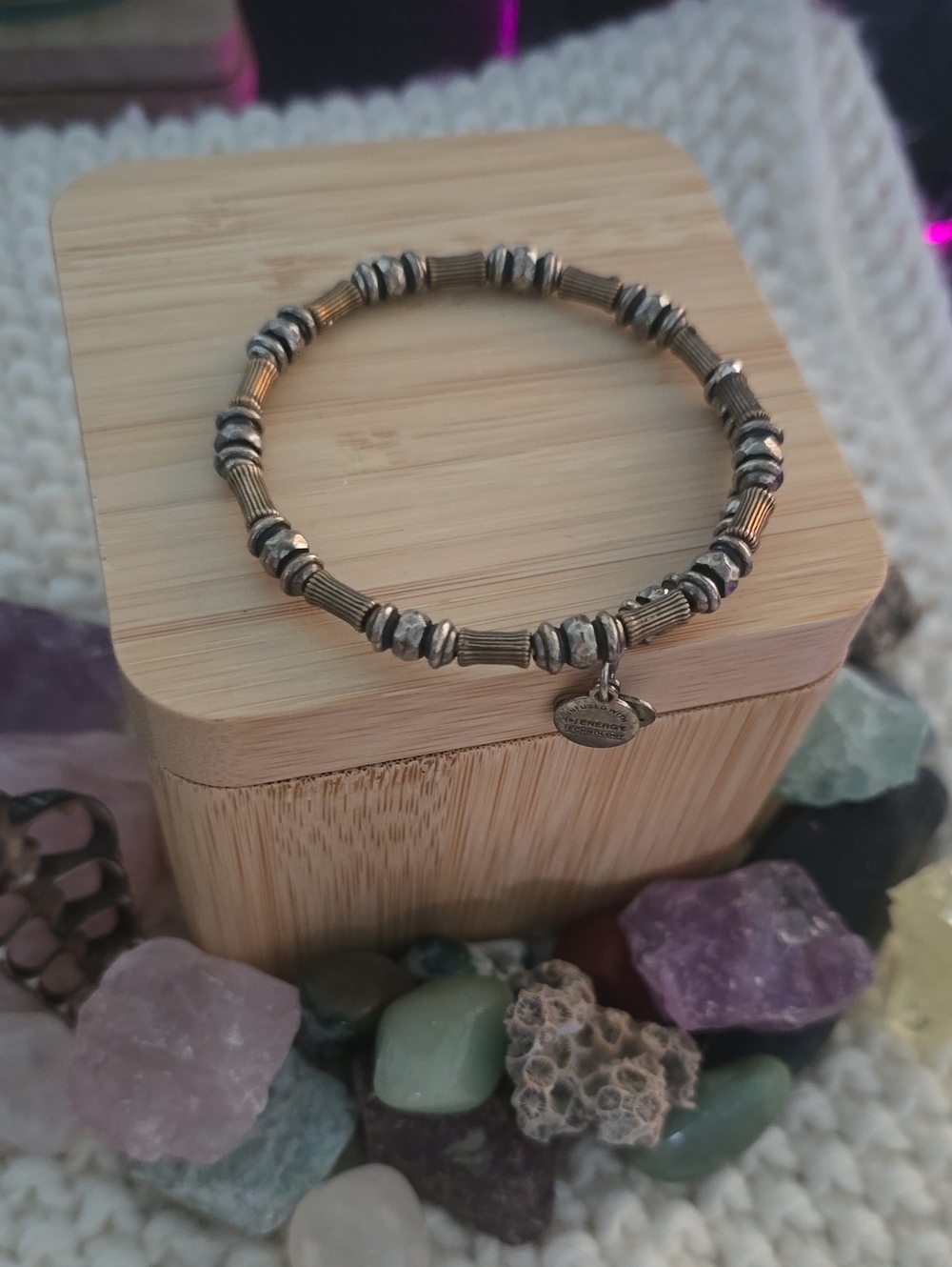 Silver and Gold-Tone Alex and Ani Bracelet